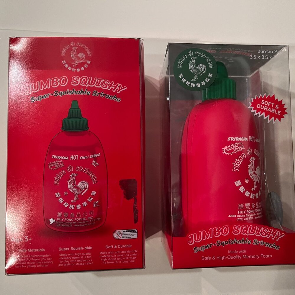 Sriracha Hot Chili Sauce  (Set of TWO Jumbo‎ Squishies / new!) (h/x)